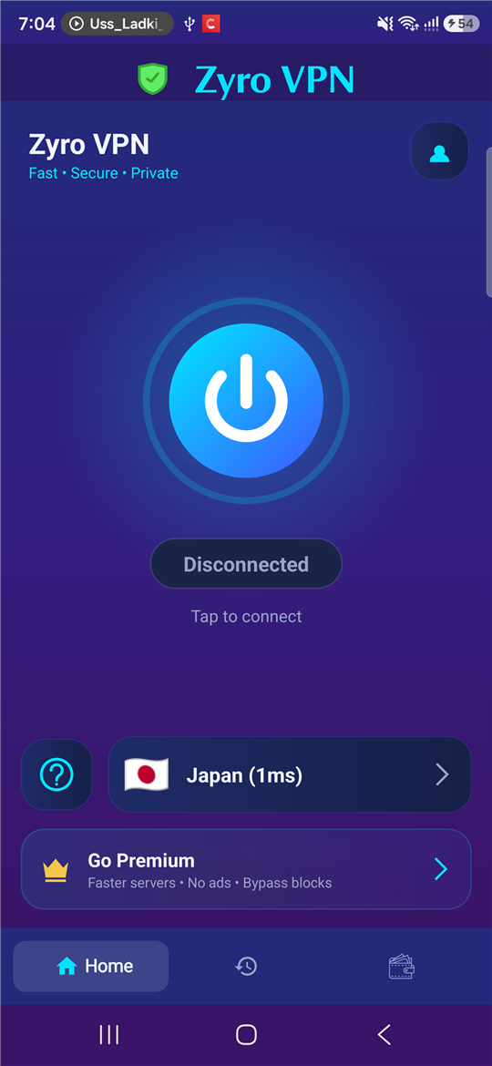 Home screen